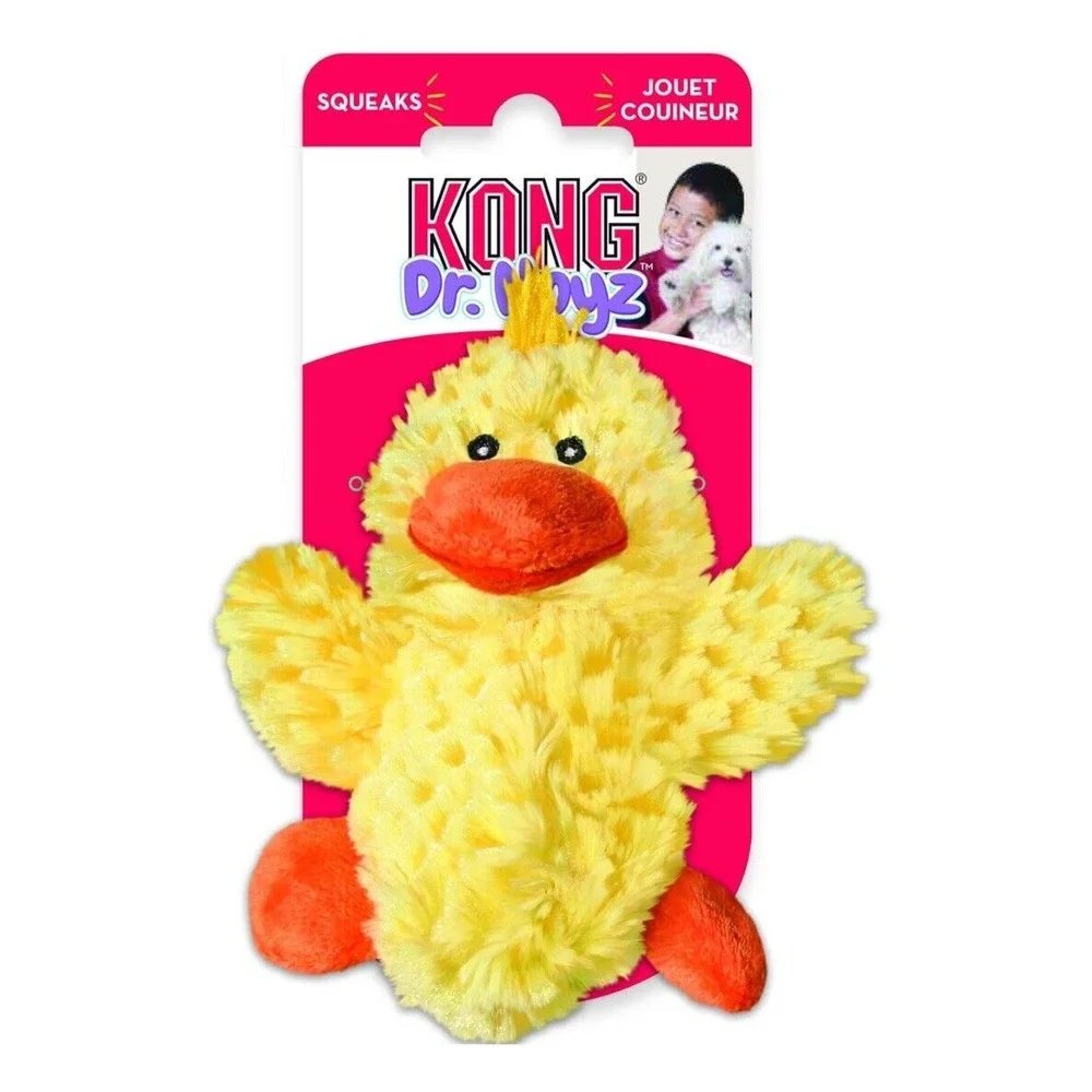 KONG Plush SMALL Low Stuffing Squeak Duck‎ Dog Toy